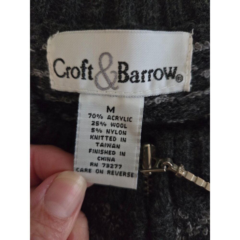 VTG Women's Nordic Zip Holiday Christmas Sweater M Cabincore Croft & Barrow - Picture 3 of 5